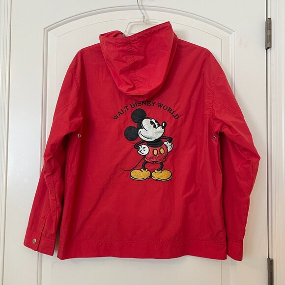 Walt Disney World Jacket Small Mickey Mouse Red Stitched Hood - Picture 1 of 6